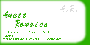 anett romsics business card